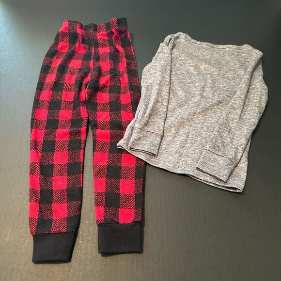 PJ Essentials Sleepwear "Believe" Christmas Gray/Red Plaid Pajama Set. Youth 4T - Picture 5 of 8
